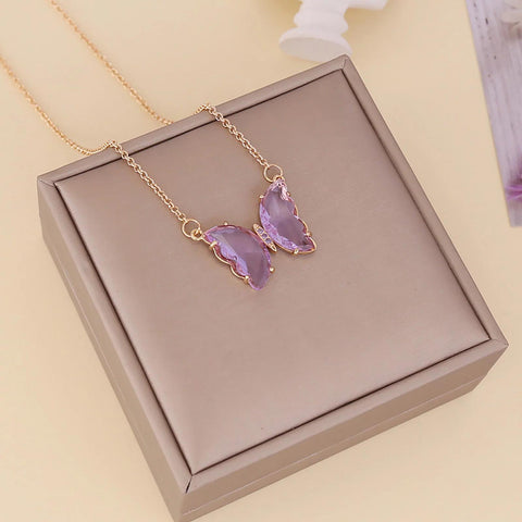 Gold-plated Stylish Butterfly Necklace For Women and Girls